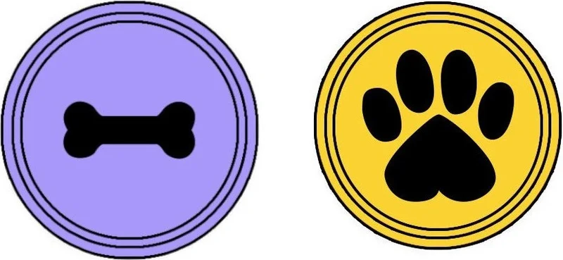 CICI Cute Dog Paw and Bone Set 6x6 cm 12 Pieces
