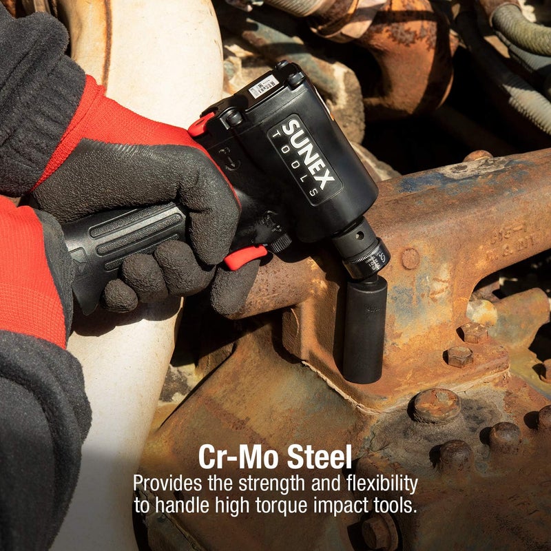 Sunex Tools 3301, 3/8 Inch Drive, Universal Impact Joint, Cr-Mo Alloy Steel, Cr-Mo Steel, Radius Corner Design, Flexible, Meets ANSI Standards - Image 4