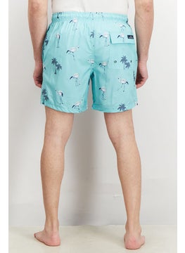Rainforest Men All Over Print Drawstring Swim Short, Turquoise Combo  - Image 4