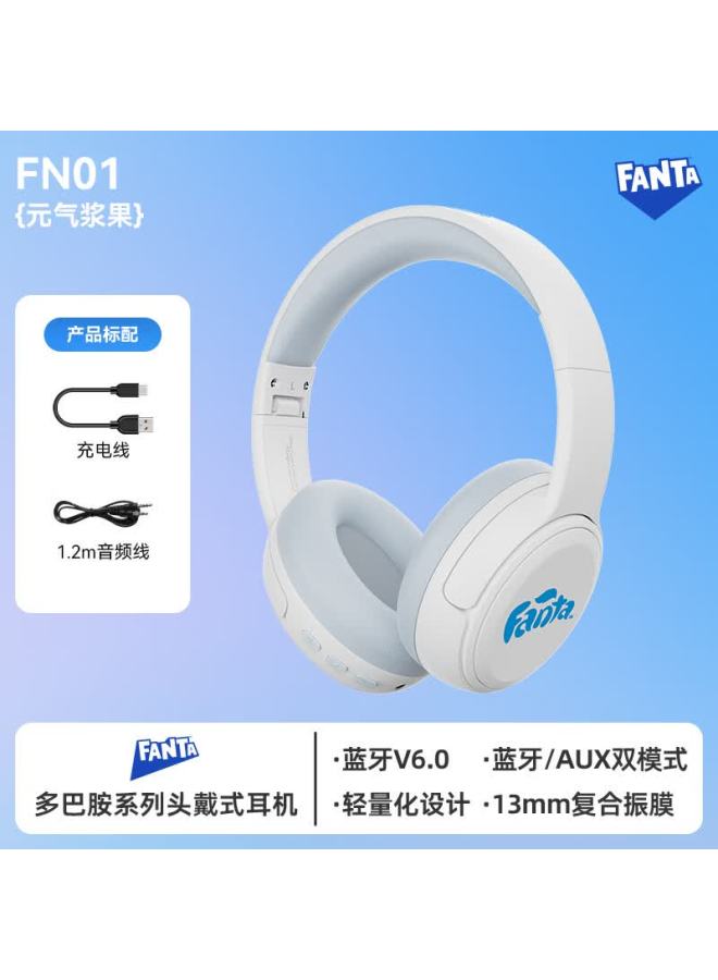 Coca-cola Fanta Fn01 Over-ear Bluetooth Headphones Gaming Sports Wireless Earbuds High-quality Student Couple Birthday Gift Compatible With Apple Huawei Xiaomi