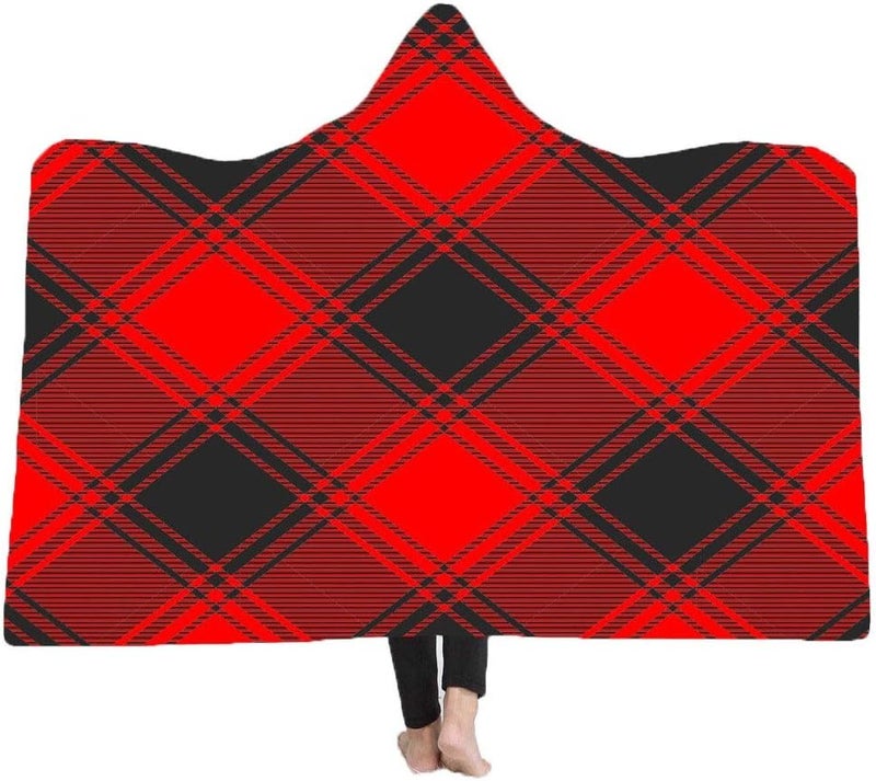 Plaid Hooded Cloak Magic Carpet Wearing A Hat Adult Children Double-Plush Blanket Daily Use (Color : 8 Size : 130000cm) (15 150 * 200cm) - Image 1