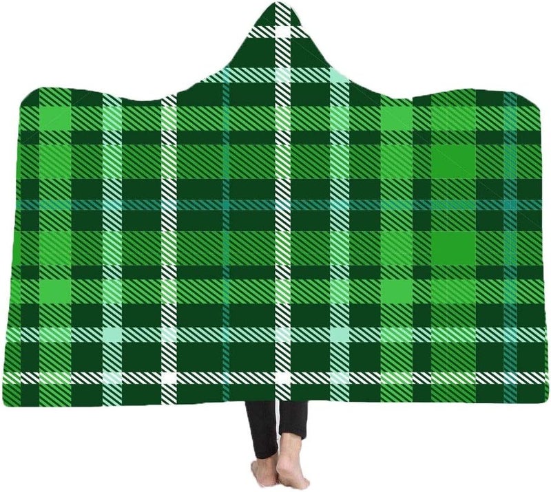Plaid Hooded Cloak Magic Carpet Wearing A Hat Adult Children Double-Plush Blanket Daily Use (Color : 8 Size : 130000cm) (15 150 * 200cm) - Image 2