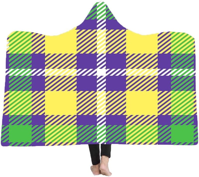 Plaid Hooded Cloak Magic Carpet Wearing A Hat Adult Children Double-Plush Blanket Daily Use (Color : 8 Size : 130000cm) (15 150 * 200cm) - Image 5