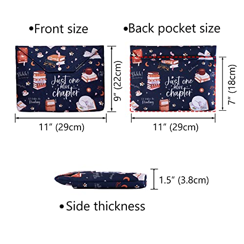 LParkin Just One More Chapter Book Sleeve, Book Protector with Zipper with Padded, Book Covers for Paperback, 11 x 9 Inch, Book Sleeve for Book Lovers - Image 2