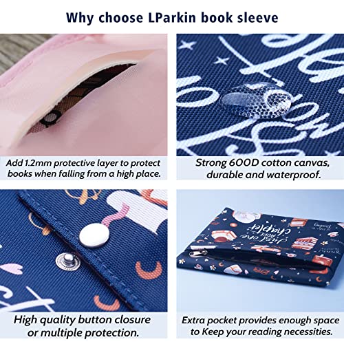 LParkin Just One More Chapter Book Sleeve, Book Protector with Zipper with Padded, Book Covers for Paperback, 11 x 9 Inch, Book Sleeve for Book Lovers - Image 3