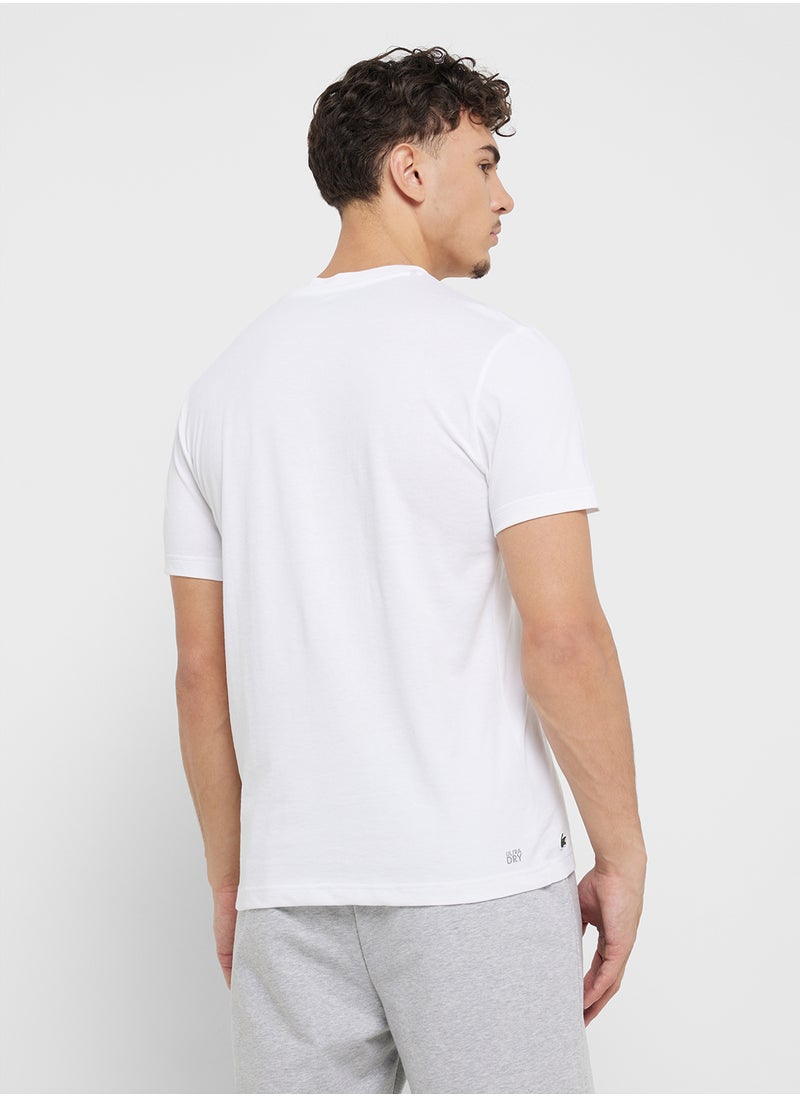 LACOSTE Logo Graphic Crew Neck Short Sleeve T-Shirt  - Image 2