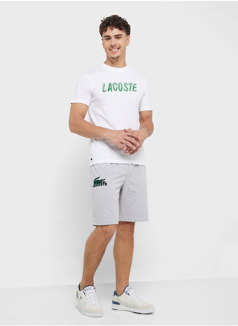 LACOSTE Logo Graphic Crew Neck Short Sleeve T-Shirt  - Image 4