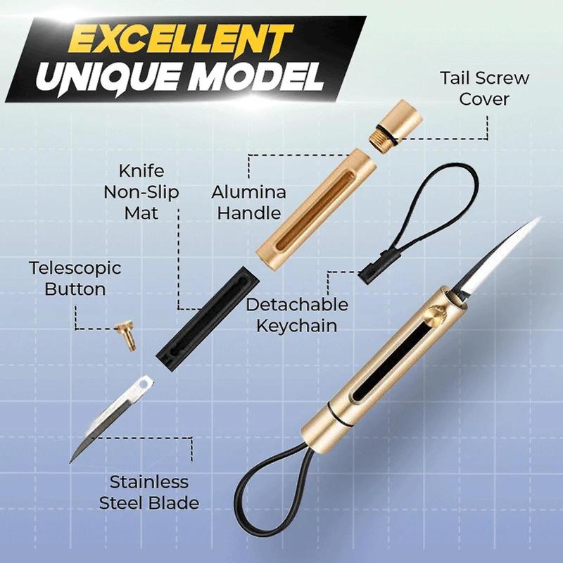 Multi-function Stealth Knife Women's Self-defense Knife Portable Keychain silver - Image 3