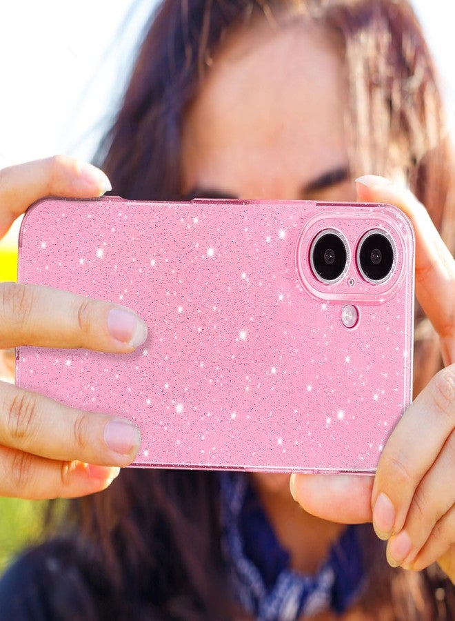 Hython Case for iPhone 17 Case Glitter Cute Sparkly Shiny Bling Sparkle Phone Cases 6.3", Thin Slim Fit Soft TPU Bumper Shockproof Rubber Protective Cover for Women Girls Girly, Bright Pink - Image 5