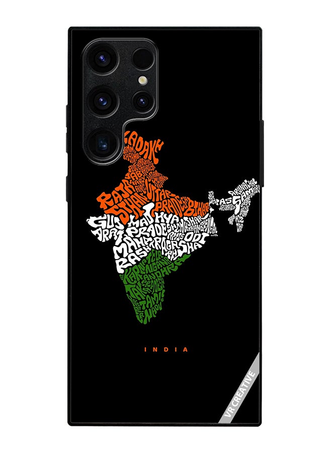 Protective Case Cover For Samsung Galaxy S25 Ultra India Map With All Indian States Name Design Multicolour