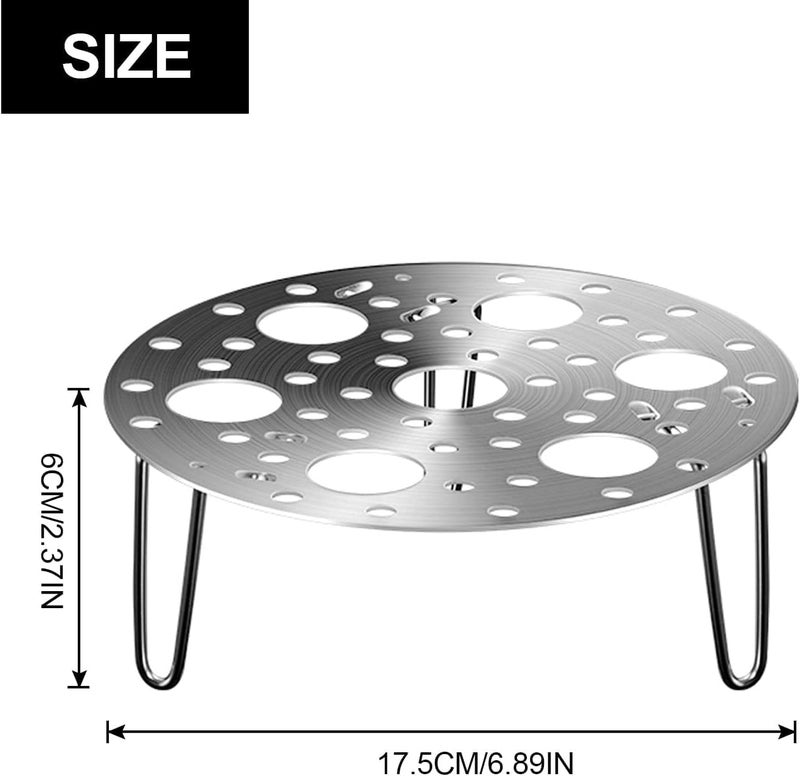 LESIGE LESIGE Stainless Steel Round Egg Steamer Rack Heatproof Stackable 7 Holes Stand Egg Box Kitchen Multipurpose Trivet Insert For Pot Accessories And Pressure Cooker Pans Steam Boiling Silver - Image 2