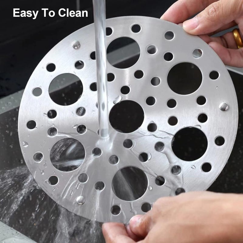 LESIGE LESIGE Stainless Steel Round Egg Steamer Rack Heatproof Stackable 7 Holes Stand Egg Box Kitchen Multipurpose Trivet Insert For Pot Accessories And Pressure Cooker Pans Steam Boiling Silver - Image 4