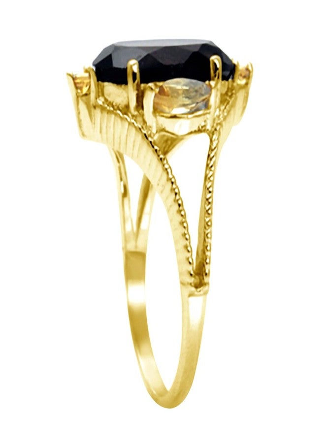 Silvershake HUGE 5.37 CTW 14X10mm Natural Oval Shape Smoky Quartz and Citrine 18K Yellow Gold Plated 925 Sterling Silver Cluster Cocktail Gemstone Ring Jewelry for Women Size 8 - Image 3