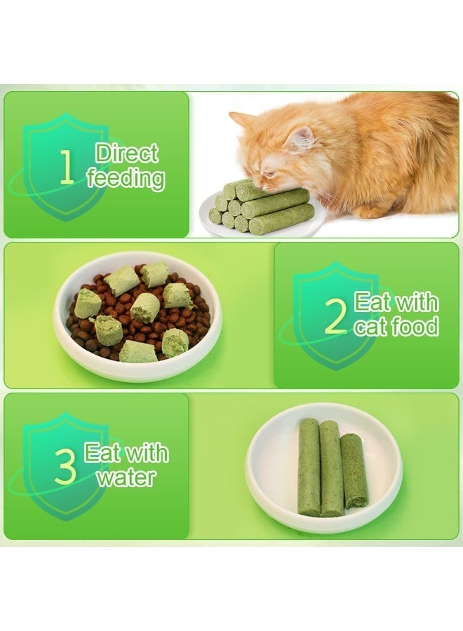 Altheqa Cat Grass Snack, Cat Grass Teething Sticks, Freeze Dried Snacks for Cats, Catnip, Cat Grass Biting Stick, for Dental Care and Hair Balls Removal (24pcs, 4Bags) - Image 2