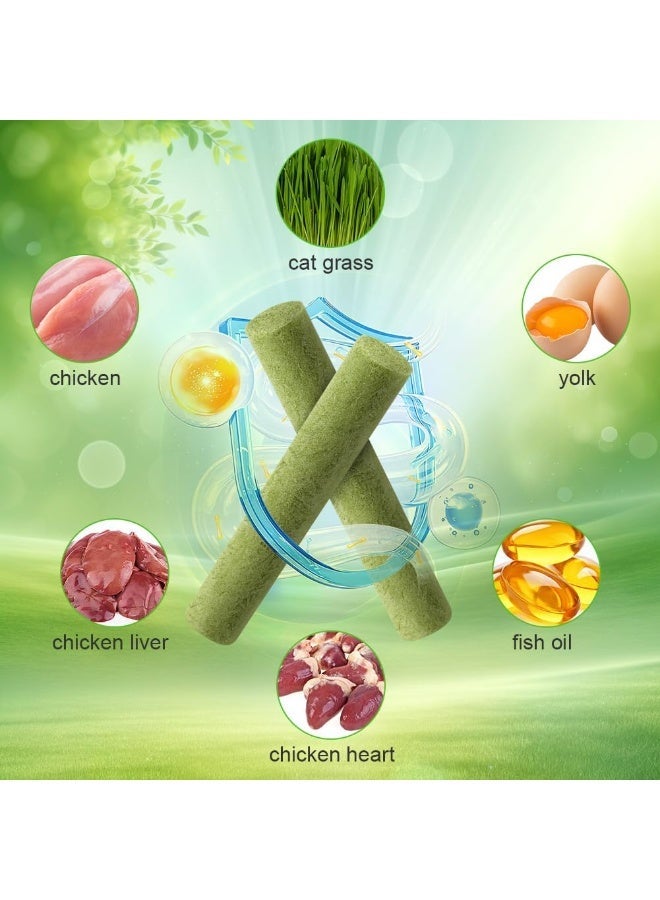 Altheqa Cat Grass Snack, Cat Grass Teething Sticks, Freeze Dried Snacks for Cats, Catnip, Cat Grass Biting Stick, for Dental Care and Hair Balls Removal (24pcs, 4Bags) - Image 3