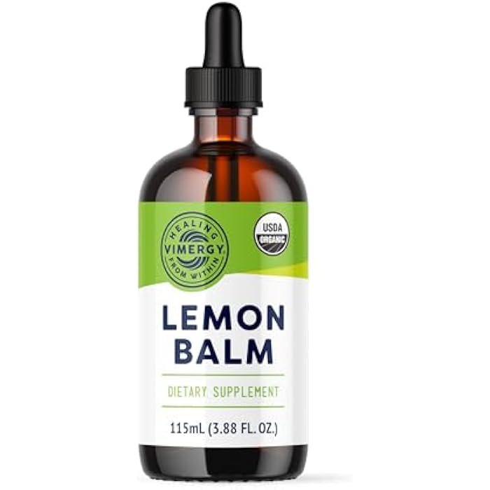 Vimergy USDA Organic Lemon Balm Tincture Herbal Supplement – Can be Used in Tea - Non-GMO, Alcohol-Free –115 mL (1 mL/Serving) - Image 1