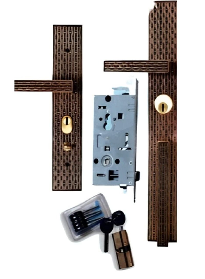 wooden door lock and handle for Entrance and interior doors Model 9070