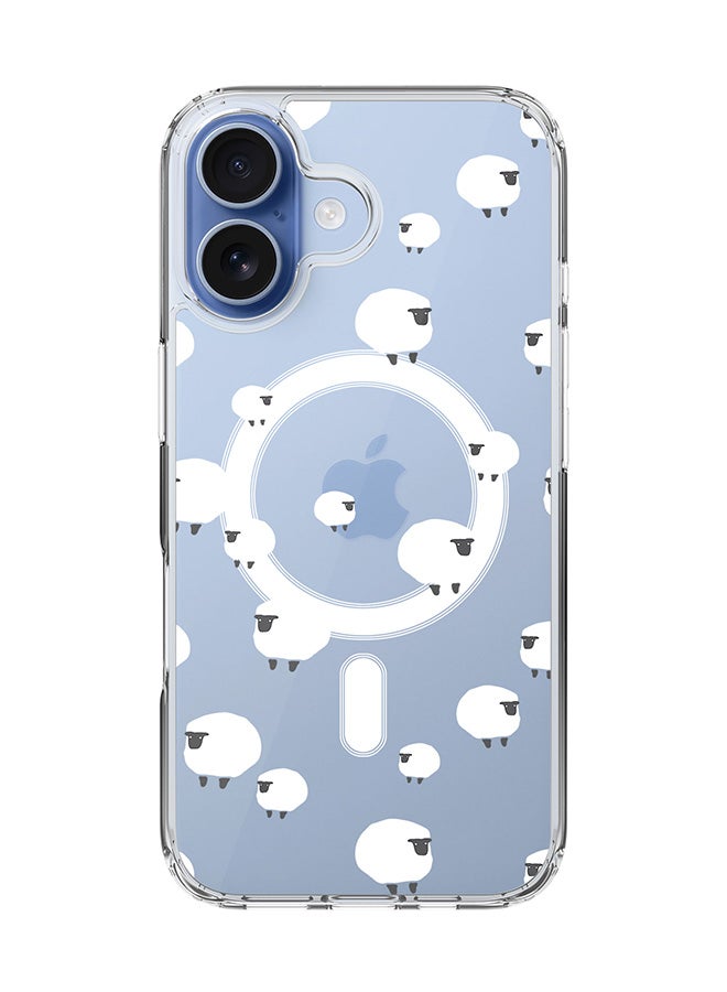 Stylizedd Classic Clear MagSafe Case for iPhone 17 , Hybrid Soft Case Flexible Edges Anti Drop TPU PC Gel Thin Transparent Cover [ Designed for iPhone 17 ] - Counting Sheep