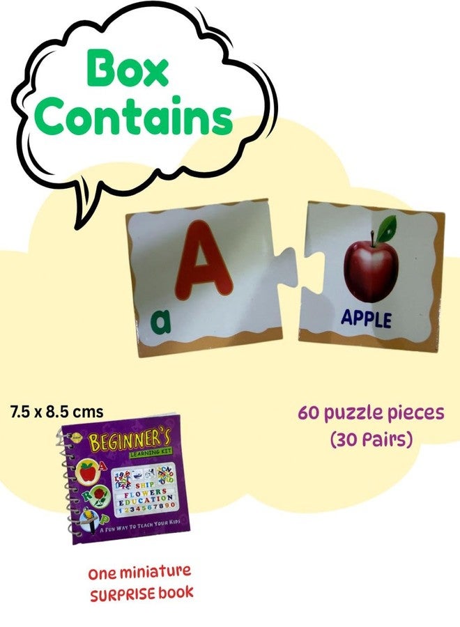 *MUKESH* MUKESH Match and Learn Puzzles for Kids Age 3-5 Yrs | Educational Pair Puzzle Toys | Preschool Learning Game | 60 Puzzle Pieces (30 Sets) | BIS Certified Early Matching Game (Alphabets) - Image 3