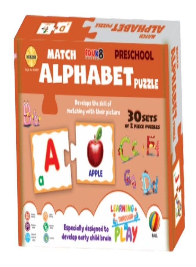 *MUKESH* MUKESH Match and Learn Puzzles for Kids Age 3-5 Yrs | Educational Pair Puzzle Toys | Preschool Learning Game | 60 Puzzle Pieces (30 Sets) | BIS Certified Early Matching Game (Alphabets) - Image 1