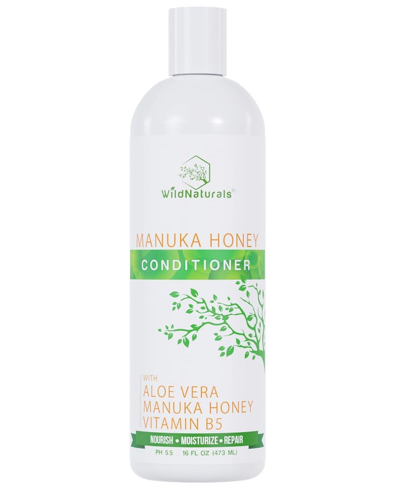 Wild Naturals Sulfate Free Conditioner : With Manuka Honey + Aloe Vera, For Hair Loss, Thinning Hair, and Itchy Dry Scalp. Anti Dandruff, Moisturizing, 98% Natural, 80% Organic Healing Plant-Based - Image 1