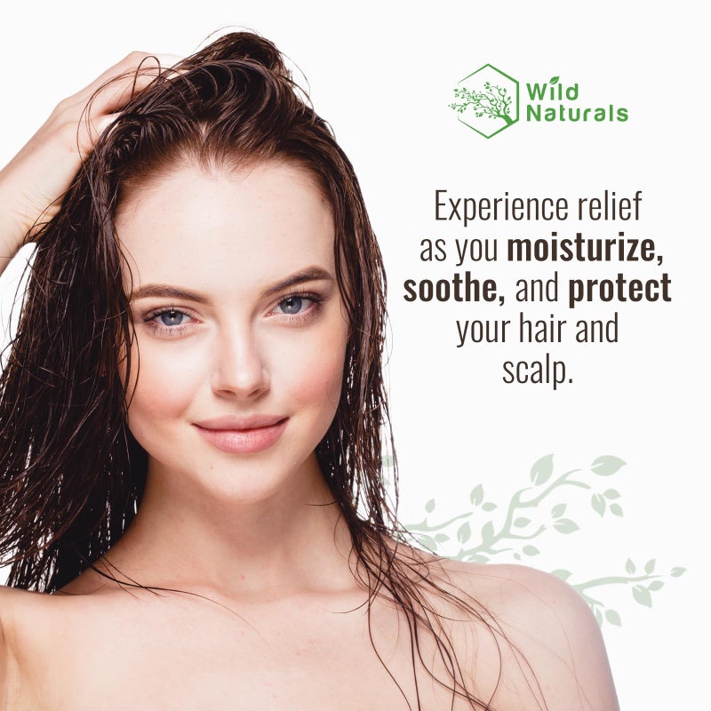 Wild Naturals Sulfate Free Conditioner : With Manuka Honey + Aloe Vera, For Hair Loss, Thinning Hair, and Itchy Dry Scalp. Anti Dandruff, Moisturizing, 98% Natural, 80% Organic Healing Plant-Based - Image 3