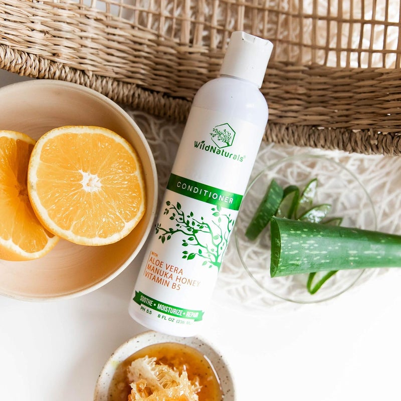 Wild Naturals Sulfate Free Conditioner : With Manuka Honey + Aloe Vera, For Hair Loss, Thinning Hair, and Itchy Dry Scalp. Anti Dandruff, Moisturizing, 98% Natural, 80% Organic Healing Plant-Based - Image 4
