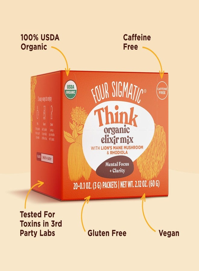 Four Sigmatic Lion's Mane Focus Elixir Mushroom Coffee Alternative | Organic Lion's Mane Mushroom Powder, Rhodiola & Rose Hips | Immune & Memory Support | Paleo | Pack of 20 - Image 5