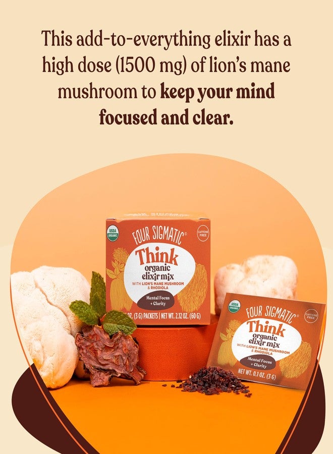 Four Sigmatic Lion's Mane Focus Elixir Mushroom Coffee Alternative | Organic Lion's Mane Mushroom Powder, Rhodiola & Rose Hips | Immune & Memory Support | Paleo | Pack of 20 - Image 3