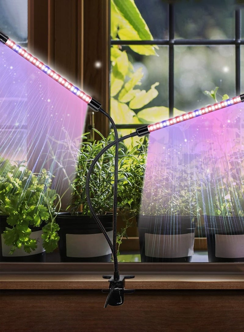LEOKOR Grow Light with Stand 2 Head Grow Lights for Indoor Plants with Red Blue Spectrum LED Grow Light Adjustable Gooseneck Suitable for Various Plants Growth - Image 2