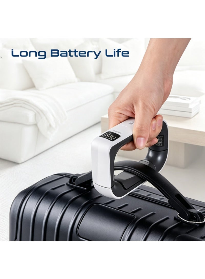 Arabest InstaScale-50 Digital Luggage Scale 50kg Max Capacity, High Precision 50g Increments, Backlit LCD Display, Dual Units (kg/lb), Ergonomic Grip, Compact Travel Weighing Tool – White - Image 3