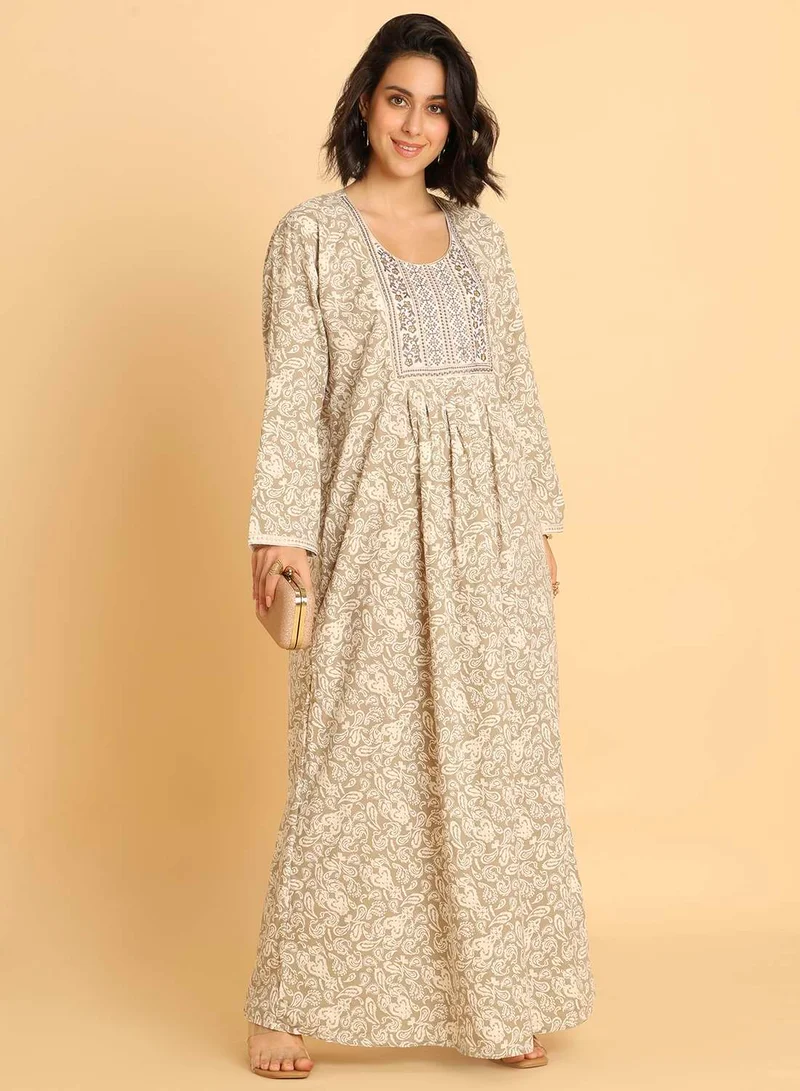 هانا آند سارا جلابية عربية مريحة وأنيقة | فستان ماكسي مزهر