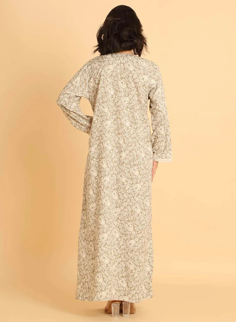 هانا آند سارا جلابية عربية مريحة وأنيقة | فستان ماكسي مزهر