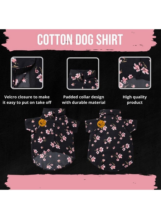 Sage Square Funky Soft Material Dog Shirt | Cool/Funky Print Pet | Soft Light Weight | Comfortable & Breathable Dog Clothing | Trendy Vest Outfit (Medium - 18 Inch) (Black Flower Print) - Image 5