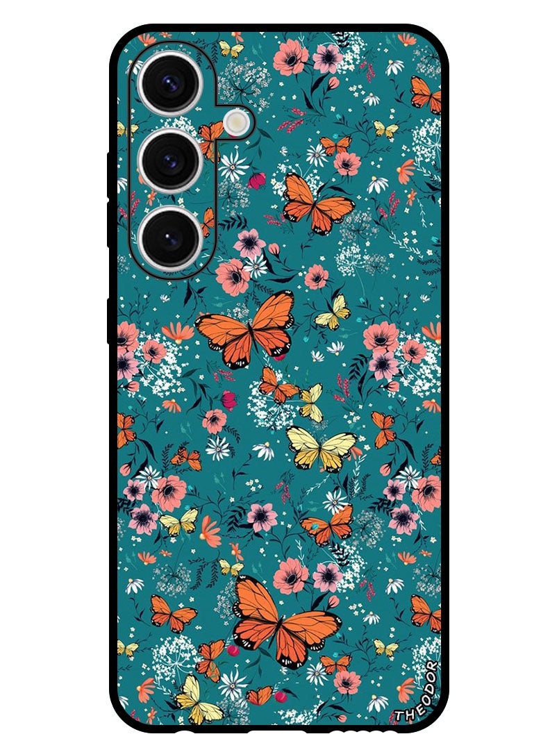 Theodor Protective Case Anti Scratch Shock Proof Bumper Cover For Samsung Galaxy S24 Butt Flowers - Image 1