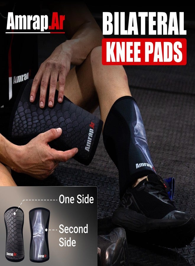 AMRAP.AR 7mm Knee Sleeves (size M - Pair) | Neoprene Knee Sleeve for Weightlifting Men and Women & Powerlifting | High-Performance Gym Reaper Knee Sleeves Compression Support for Squats, Weight Lifting - Image 2