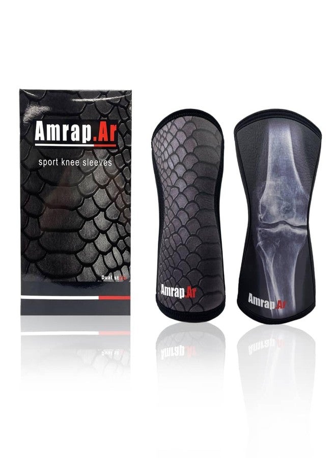 AMRAP.AR 7mm Knee Sleeves (size M - Pair) | Neoprene Knee Sleeve for Weightlifting Men and Women & Powerlifting | High-Performance Gym Reaper Knee Sleeves Compression Support for Squats, Weight Lifting - Image 1
