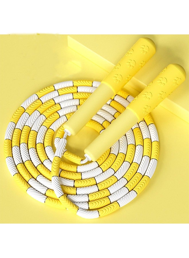 Generic 1-Piece Soft Beaded Jump Rope 9feet White/Yellow  - Image 1