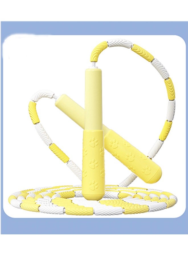 Generic 1-Piece Soft Beaded Jump Rope 9feet White/Yellow  - Image 2