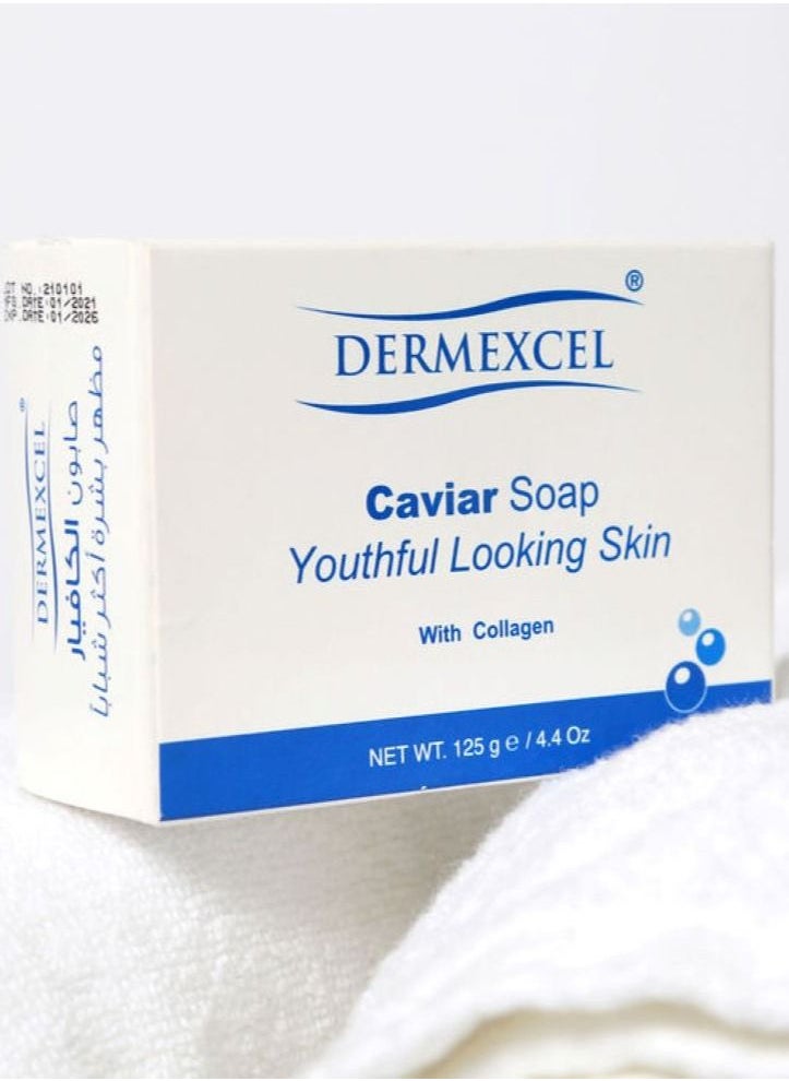 Dermexcel Caviar Soap with Collagen - Caviar Whitening Soap Skin Whitening And Soft, 125 g - Powerful Caviar Whitening Soap for Anti-Aging and Skin Softness  - Image 2