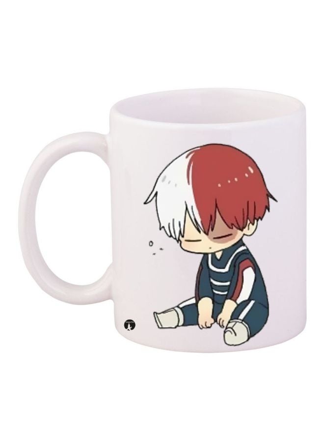 RYN Cartoon Printed Coffee Mug White/Brown/Grey 11ounce