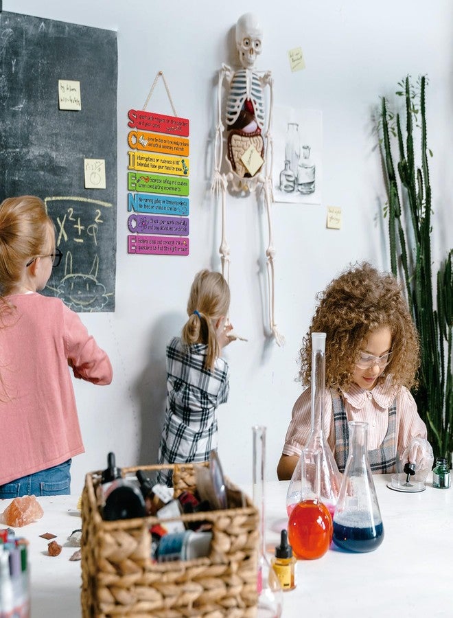 KAIRNE Science Wooden Sign,Chemistry Sign For Classroom Decor,Motivational Quotes Wall Decorations,Science Bulletin Board Decor,Class Rules Wooden Hanging Plaques for Teachers Must Have - Image 4