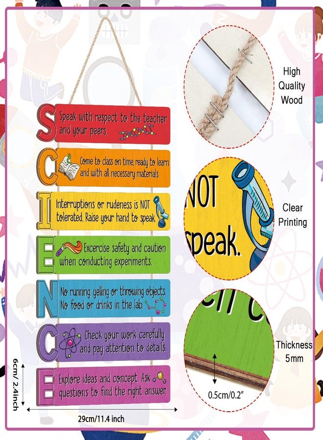 KAIRNE Science Wooden Sign,Chemistry Sign For Classroom Decor,Motivational Quotes Wall Decorations,Science Bulletin Board Decor,Class Rules Wooden Hanging Plaques for Teachers Must Have - Image 2