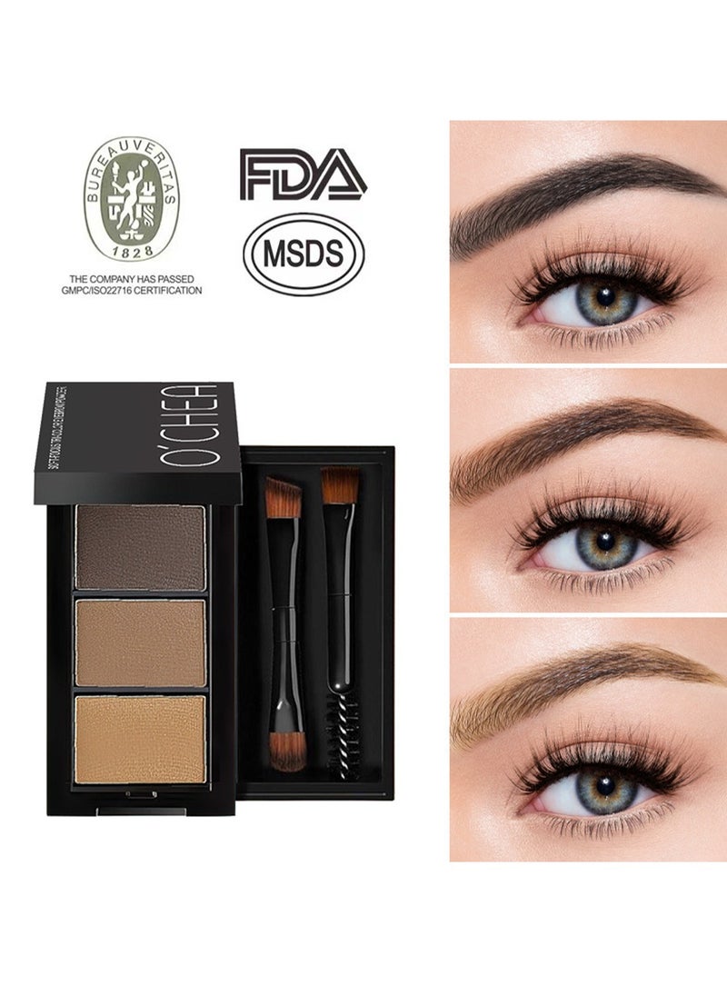 Eyebrow Powder Makeup Kit-3 Colors Eye Brow Powder Tinted Palette Professional Eye Makeup Eyebrow Filler