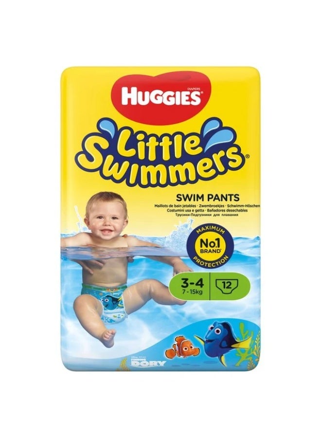 Huggies Little Swimmers Disposable Swim Pants Size 3-4 / 7-12kg (Green Pack)