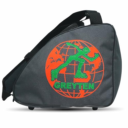 GREYTEN Skate Bag Roller Skate Bag, Inline Skate Bag, Premium Skating Bag and Sports Bag, Adjustable Shoulder Bag for Both Youth and Adults (Grey/Green) - Image 5
