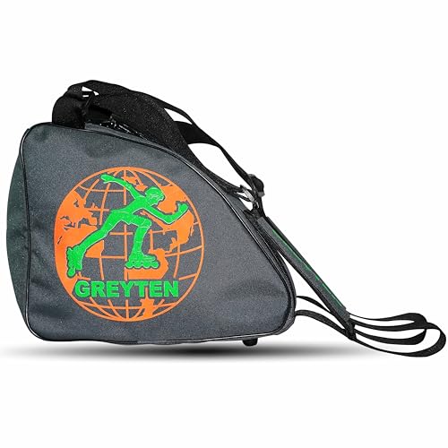 GREYTEN Skate Bag Roller Skate Bag, Inline Skate Bag, Premium Skating Bag and Sports Bag, Adjustable Shoulder Bag for Both Youth and Adults (Grey/Green) - Image 3