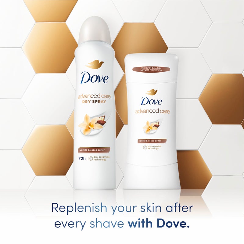 Dove Advanced Care Antiperspirant Deodorant Stick Vanilla & Cocoa Butter 3 Count Antiperspirant deodorant with Pro-Ceramide Technology 72-hour odor control and all-day sweat protection 2.6 oz - Image 2