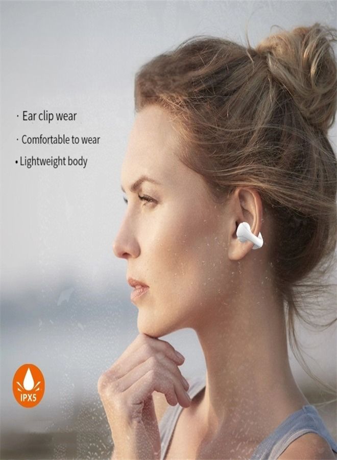 TWS Bluetooth Wireless Ear Clip Earphones Sports Waterproof Earbuds Headphone White - Image 5