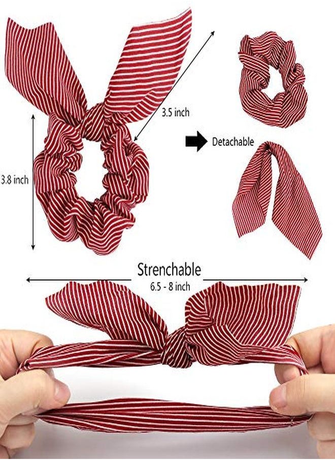 ACO-UINT - 20 Pack Hair Scrunchies For Women, Adorable Bow Scrunchies For Thick Hair, Bunny Ear Scrunchies Hair Ties Hair Accessories Elastic Scrunchies With Bow For Girls - Image 1